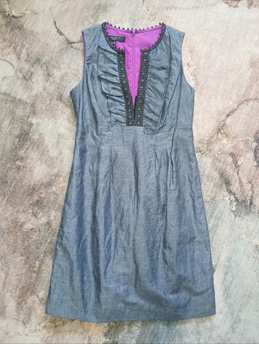 Nine West Dress w/ Purple Lining & Black Trim